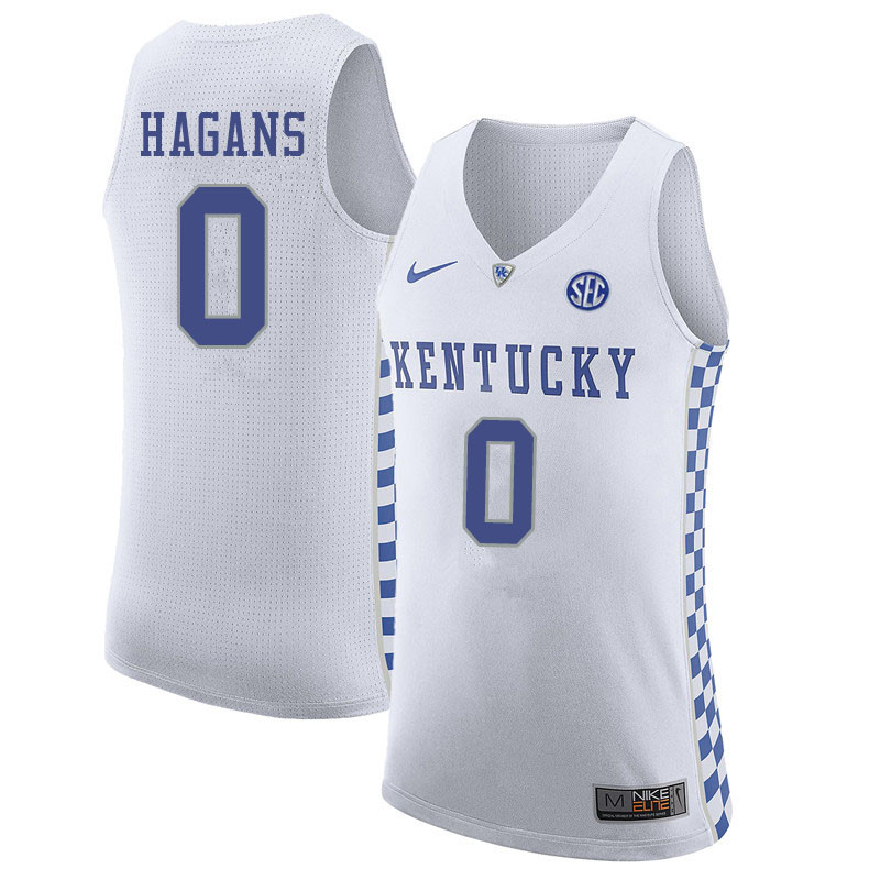 Men #0 Ashton Hagans Kentucky Wildcats College Basketball Jerseys Sale-White - Click Image to Close